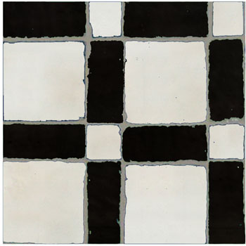 Mosaic House Moroccan tile Fes MJD 1-6 White,   Black,    solid zellige, mosaic, zellij, field, pattern, glaze, simple, classic 